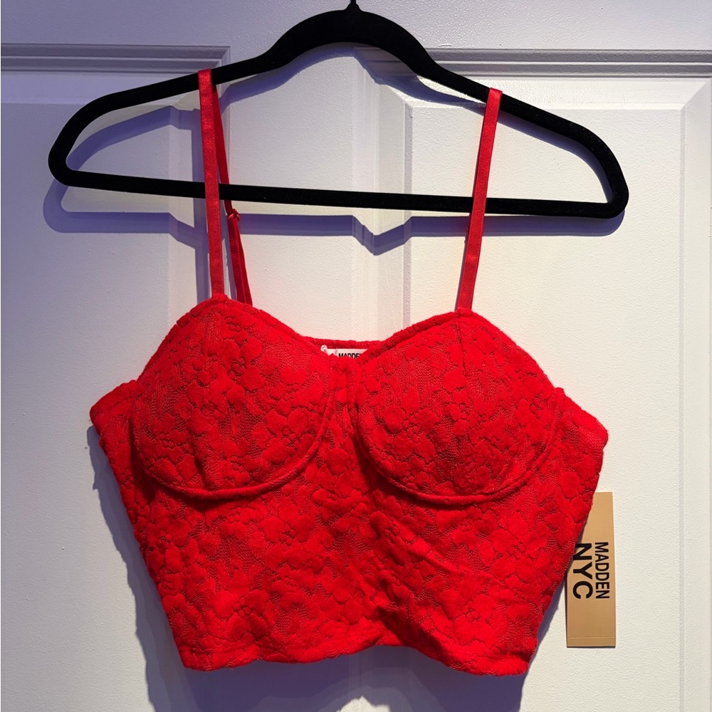 Red Lace Corset Top